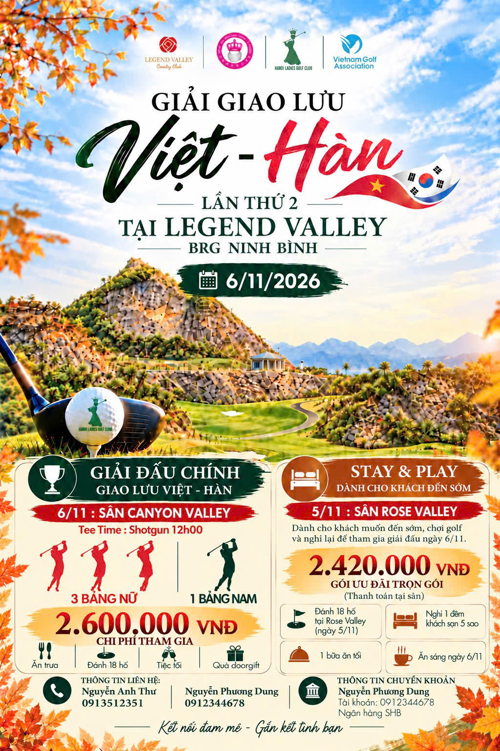 GIẢI GOLF GIAO LƯU VIỆT - HÀN LẦN THỨ 2: KẾT NỐI ĐAM MÊ - GẮN KẾT TÌNH BẠN
