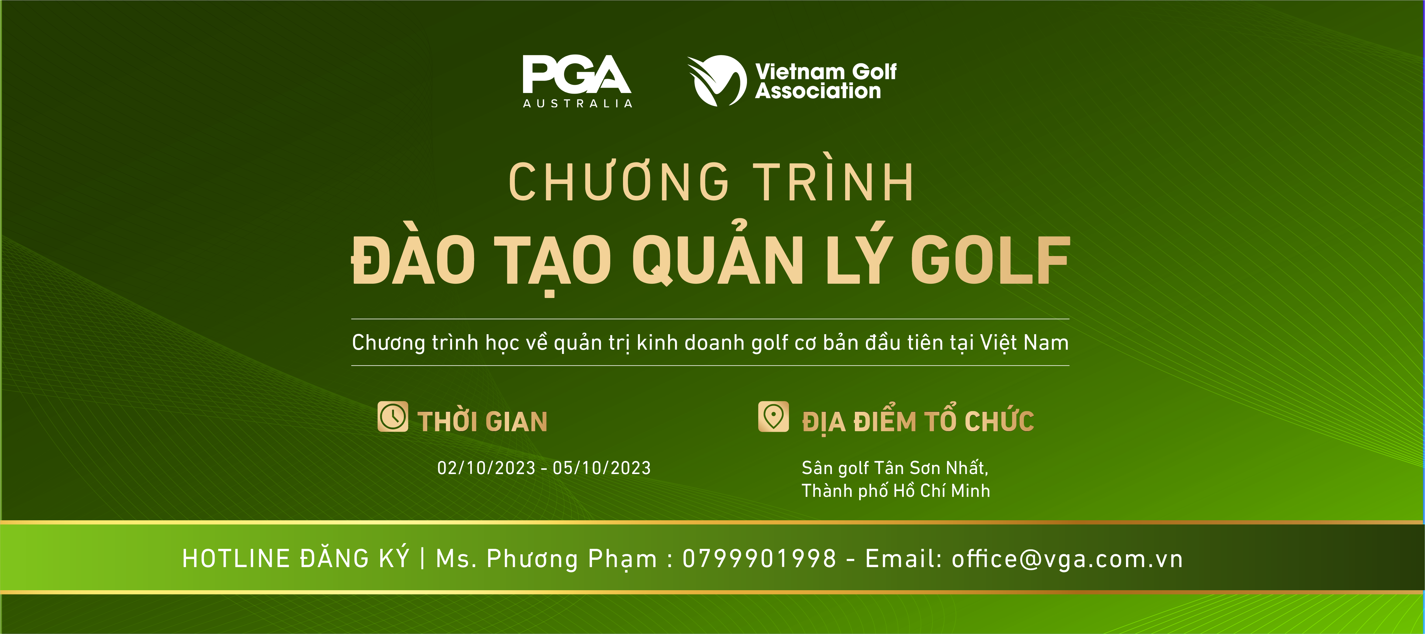 MỞ ĐĂNG KÝ CHƯƠNG TRÌNH ĐÀO TẠO QUẢN LÝ GOLF (KHÓA 2)